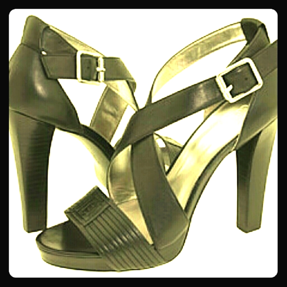 Calvin Klein BLK Sz 8M Sunshyne Platform Sandals